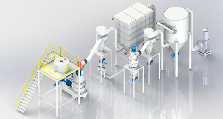 超細(xì)機(jī)械粉碎機(jī)+氣流分級機(jī)系統(tǒng)流程圖2